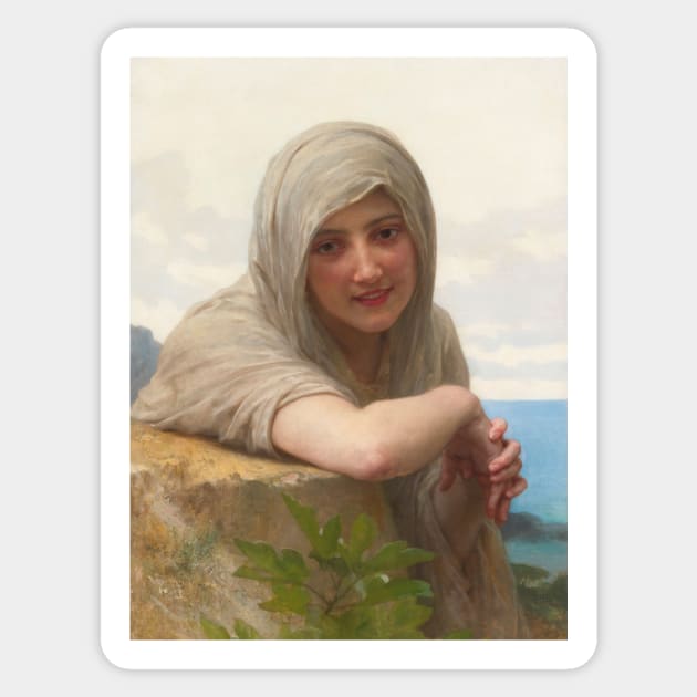 Souvenir by William-Adolphe Bouguereau Sticker by Classic Art Stall